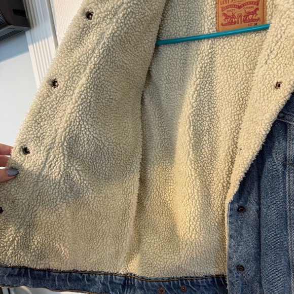 Levi’s Blue Denim Sherpa Jacket - Picture 5 of 9